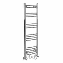 Bathroom Curved Heated Towel Rail Radiator Ladder Rad Heating 1200 x 400 Chrome