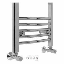 Bathroom Curved Heated Towel Rail Radiator Ladder Rad Heating 1200 x 400 Chrome