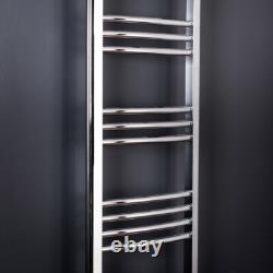 Bathroom Curved Heated Towel Rail Radiator Ladder Rad Heating 1200 x 400 Chrome