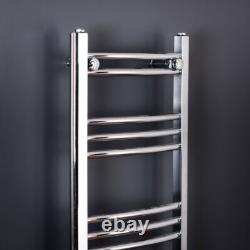Bathroom Curved Heated Towel Rail Radiator Ladder Rad Heating 1200 x 400 Chrome