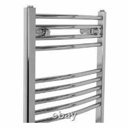 Bathroom Curved Heated Towel Rail Radiator Rad Warmer 1100 x 500 Chrome Ladder