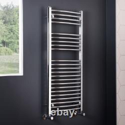 Bathroom Curved Heated Towel Rail Radiator Rad Warmer 1100 x 500 Chrome Ladder