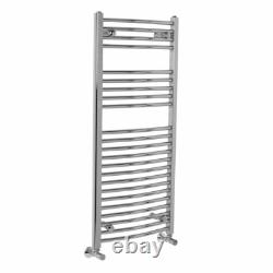 Bathroom Curved Heated Towel Rail Radiator Rad Warmer 1100 x 500 Chrome Ladder
