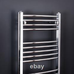 Bathroom Curved Heated Towel Rail Radiator Rad Warmer 1100 x 500 Chrome Ladder