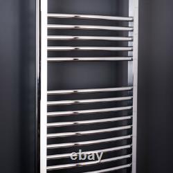 Bathroom Curved Heated Towel Rail Radiator Rad Warmer 1100 x 500 Chrome Ladder