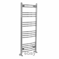Bathroom Curved Heated Towel Rail Radiator Rad Warmer 1200 x 495 Chrome Ladder