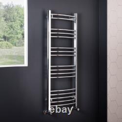 Bathroom Curved Heated Towel Rail Radiator Rad Warmer 1200 x 495 Chrome Ladder