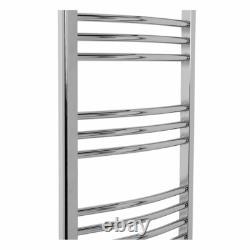 Bathroom Curved Heated Towel Rail Radiator Rad Warmer 1200 x 495 Chrome Ladder