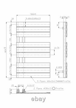 Bathroom D-shape Heated Towel Rail Oval Designer Radiator Ladder Warmer Rads