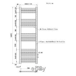 Bathroom Designer Straight Heated Towel Rail Radiator Black Ladder Warmer