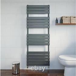 Bathroom Dual Fuel Flat Panel Heated Towel Rail 1600x600 Thermostatic Anthracite