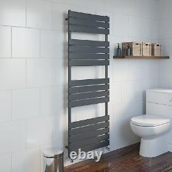 Bathroom Dual Fuel Flat Panel Heated Towel Rail 1600x600 Thermostatic Anthracite