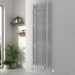 Bathroom Electric Curved/Straight Heated Towel Rail Manual & Thermostatic Rad