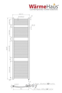 Bathroom Electric Curved/Straight Heated Towel Rail Manual & Thermostatic Rad