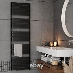 Bathroom Electric Towel Radiator Designer Heated Towel Rail Flat Panel Black