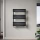 Bathroom Electric Towel Rail Radiator Black Warmer Thermostatic Heated Rad Timer