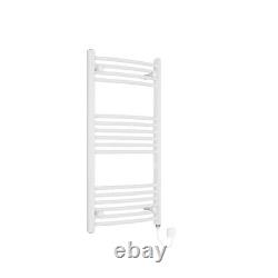 Bathroom Electric White Curved Heated Towel Rail Warmer Radiator 1000 x 500 mm