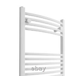 Bathroom Electric White Curved Heated Towel Rail Warmer Radiator 1000 x 500 mm