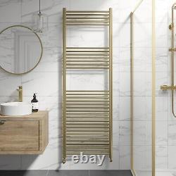 Bathroom Flat Heated Towel Rail Radiator Valves Chrome Black Brass Grey White