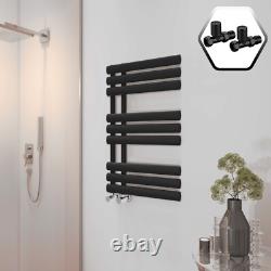 Bathroom Heated Towel Rail 500 x 1000 Steel Ladder Radiator & Valve Set Black