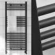 Bathroom Heated Towel Rail Matt Black Straight Radiator Ladder Warmer Trv Valves