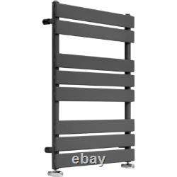 Bathroom Heated Towel Rail Radiator Anthracite Flat Panel Designer 800x600mm