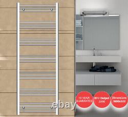 Bathroom Heated Towel Rail Radiator Chrome Straight Ladder Warmer