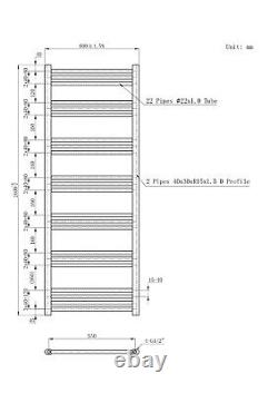 Bathroom Heated Towel Rail Radiator Chrome Straight Ladder Warmer