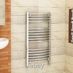 Bathroom Heated Towel-Rail Radiator Chrome Straight and Curved + Radiator Valves