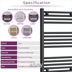 Bathroom Heated Towel Rail Radiator Gold Black Chrome Straight Ladder Heater