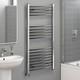 Bathroom Heated Towel Rail Radiator Ladder Curved Chrome 1200 X 600 Warmer Rad