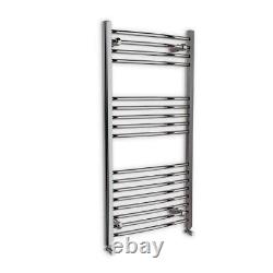 Bathroom Heated Towel Rail Radiator Ladder Curved Chrome 1200 x 600 Warmer Rad