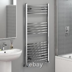 Bathroom Heated Towel Rail Radiator Ladder Curved Chrome 1200 x 600 Warmer Rad