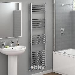 Bathroom Heated Towel Rail Radiator Ladder Curved Chrome 1600 x 500 Warmer Rad