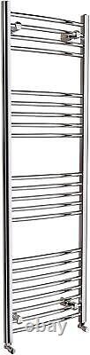 Bathroom Heated Towel Rail Radiator Ladder Curved Chrome 1600 x 500 Warmer Rad