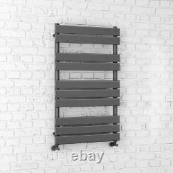 Bathroom Heated Towel Rail Radiator Ladder Designer Flat Ladder Grey Warmer Rad