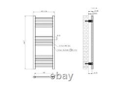Bathroom Heated Towel Rail Radiator Ladder Straight Chrome 1000 x 400 Warmer Rad
