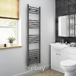 Bathroom Heated Towel Rail Radiator Ladder Straight Grey 1600 x 450 Warmer Rad
