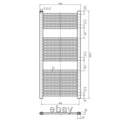 Bathroom Heated Towel Rail Radiator Straight Ladder Heating Chrome Rad 9 Sizes
