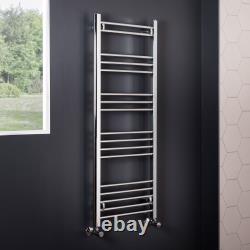 Bathroom Heated Towel Rail Radiator Straight Ladder Warmer Chrome White All Size