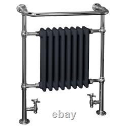 Bathroom Heated Towel Rail Traditional Column Radiator Anthracite Chrome