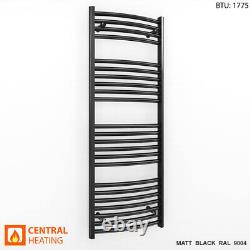 Bathroom Matt Black Curved Heated Towel Rail Radiator All Sizes Avaible Next Day