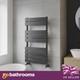 Bathroom Radiator Gunmetal Modern Grey Flat Panel Heated Towel Rail 800x500mm