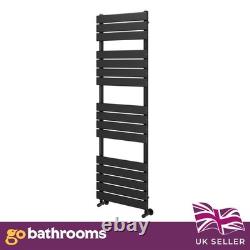 Bathroom Radiator Matt Black Modern Flat Panel Heated Towel Rail 1600x500mm