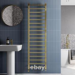 Bathroom Square Bar Heated Towel Rail Radiator Rads Ladder Brushed Brass