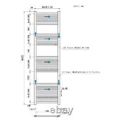 Bathroom Straight Chrome Black Heated Towel Rail Radiator High Output Heating