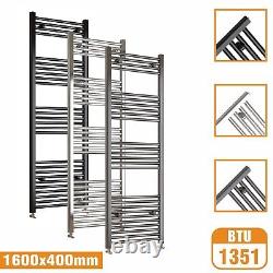 Bathroom Straight Curved Heated Towel Rail Radiator Chrome Black Free Valves