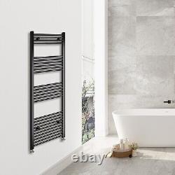 Bathroom Straight Curved Heated Towel Rail Radiator Chrome Black Free Valves