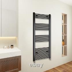 Bathroom Straight Curved Heated Towel Rail Radiator Chrome Black Free Valves
