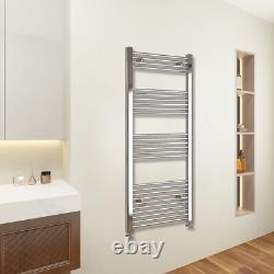 Bathroom Straight Curved Heated Towel Rail Radiator Chrome Black Free Valves
